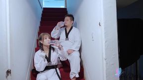 Bad bad fucks her karate master in the dojo