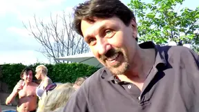 Blonde Outdoor Gangbang DP Threesome Fuck Fest