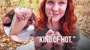 Ersties - Adorable American Babe Autumn Plays With a Glass Dildo Outdoors
