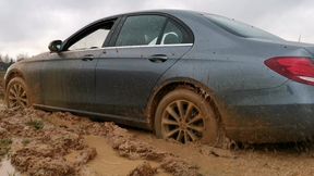 Hard stuck in mud russian sexy girl Emily in luxury Mercedes