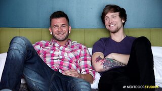Nextdoorbuddies hot country twink's first time gay sex!