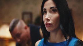 Clea Gaultier And Steve Q - French Brunette With Fake Enhanced Huge Boobs Gets Her Nipples Sucked While Frozen In Time