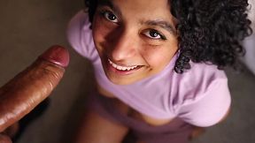 Cheating curly Latina wants her bf's friend cock so bad and right now