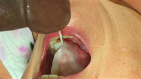 Black man playing the try not cum challenge with his wife sucking on his cock, failed and ended up cumming inside her mouth