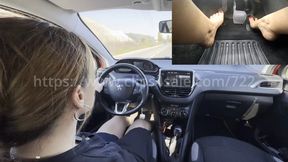 Alisa - barefeet part - PIP over shoulder - long drive with heel and barefeet