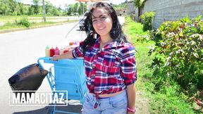 Latina Andrea Gaviria devours his massive cock&#x1F346; like a hungry mamacita