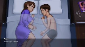 Stepmom and stepson making love under the covers - Summertime Saga