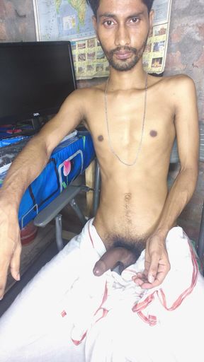 I sit in front of the camera at night and play with my penis