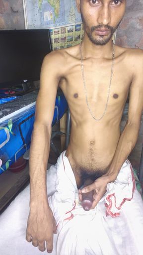 I sit in front of the camera at night and play with my penis