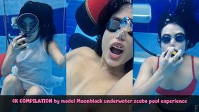 WMV COMPILATION by model Moonblack underwater scuba pool wet experience 70041