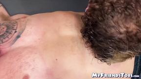 ”Giant Riley was bound & squirmed in a  tickle torture by jock Scott &”