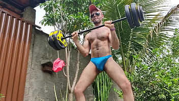 Arms Workout Outdoors in Thong by LouiFerdi