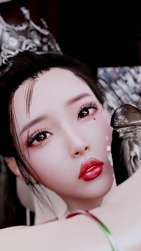3D BBW Asian MILF Naked Her Huge Boobs Cheating with BBC