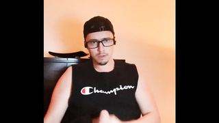 school latino jock roomate stroking off his uncircumcised fuck-stick in kitchen while roomate is in living apartment