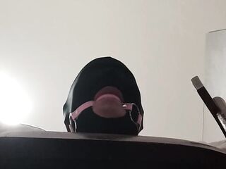 Bound up, blindfolded and ballgagged mother i'd like to fuck gets drilled in her throat, snatch and butt