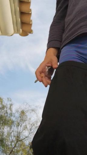 Hot Guy Caught Smoking and Sagging Outside (non-nude)