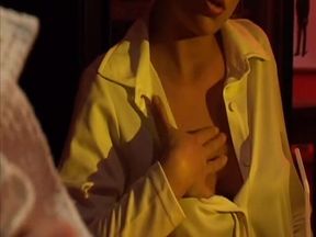 Horny flight attendant sluts suck guy's tool in a bar