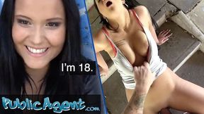 Public Sex - hot 18 year old brunette with big ass has public sex for first time