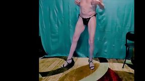 Busy Bottom in black panties and fully exposed