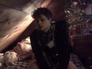 Thicc transgirl femboy teases w/ massage thingy