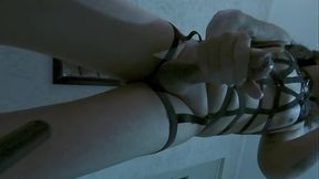 Beauty ts wank her cock in slow motion