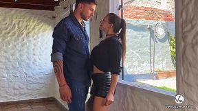 Lingerie-clad Latina milf gets a kinky surprise from her house-selling