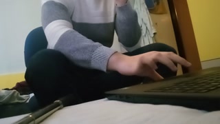 Teen jerks off after school