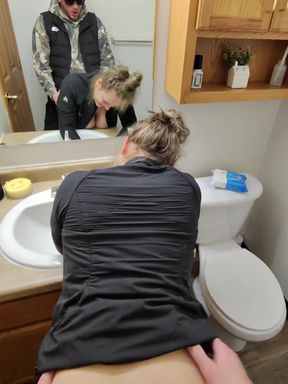 Sneaky Sex with Horny Wife in the Bathroom After Party