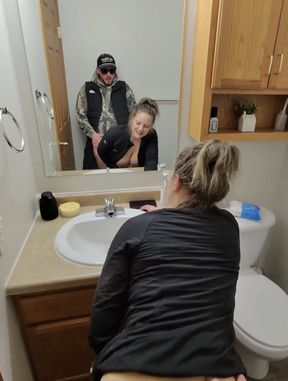 Sneaky Sex with Horny Wife in the Bathroom After Party