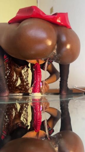 Extreme Squirting While Ridding Dildo