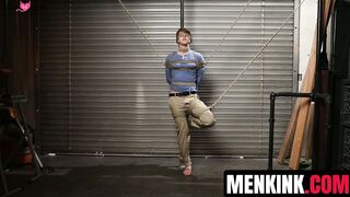 Mechanic Heath Halo makes twink Sage Roux his submissive bondage toy