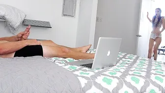 Step sister shares her thoughts on his huge cock during passionate sex