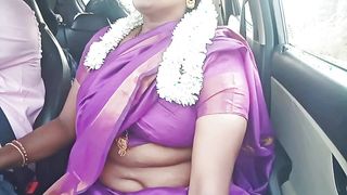 Telugu dirty talks, sexy saree aunty with car driver full video