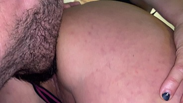 The housekeeper squirts after taking it in the ass