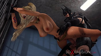 Batman bangs a horny cuffed Harley Quinn in jail