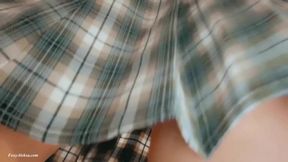 Touching Under Her Skirt. Girl Gets Stranger's Hot Sperm in Subway.