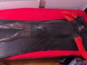 Vacbed Self Bondage Session 6 - 38 Seconds with blow up penis gag