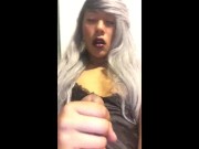 Asian Trap Jerks her sissy clit