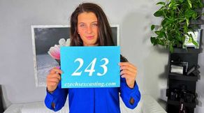 Novice brunette darling shows off in casting