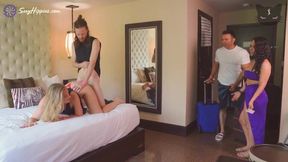 SexyHippies goes wild in hotel room swapping with inked tattooed studs