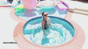 Raven Wets Clothes in the Hot Tub HD