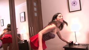 Horny brunette babe gets fucked in the bedroom