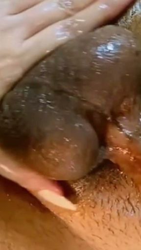 Hand job.pakistani girl is oiling her boyfriend,s cock.   Clip 3