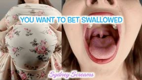 You Want to be Swallowed - POV Tiny Man Begs Nice BBW Giantess to be Vored - Sydney Screams - 720 MP4