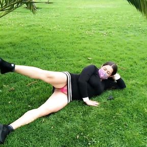 Latina Slut Stepmom Shows Her Underwear And Vagina In The Park 1-2