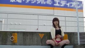 Japanese Crossdresser Outdoor Flashing.