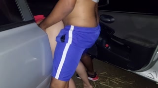 Married got on the cock in the car in the middle of the woods