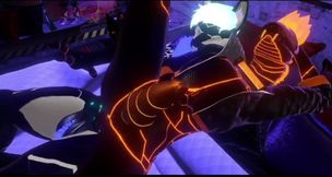 Synth cock sleeve takes cyberwolf dick raw furry blowjob