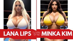 Big tit female pro wrestling: Minka takes on Lana Lips for the championship WMV
