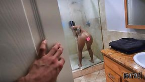 Fabulous lady with nice big rack Gia Derza enjoys anal in the shower